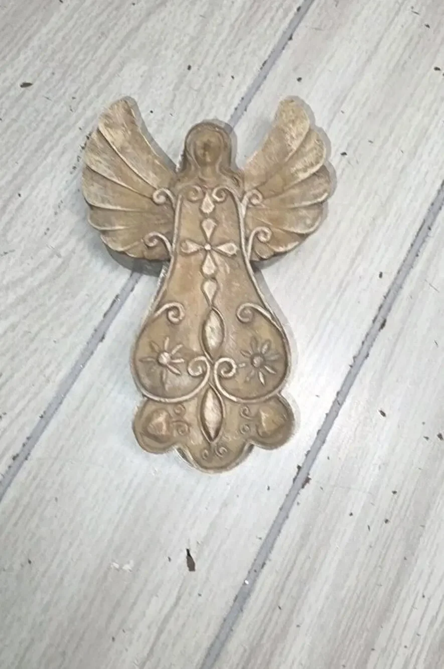 Vtg Collectable Polystone Angel Trinket Box Jewelry Storage Religious Holiday 5